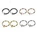Coolrunner Fake Nose Ring Goth Punk Lip Ear Nose Clip On Fake Piercing Nose Lip Hoop Rings Earrings 4 Pair