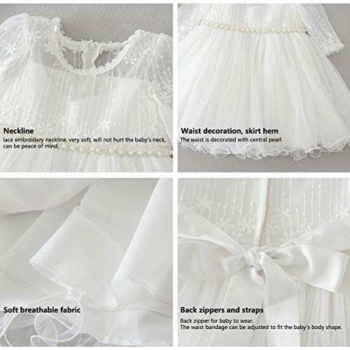 Happy Cherry Baby Girls Long Sleeves Tulle Tutu Dress Christening Baptism Gowns4