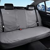 Coverado Universal Car Back Seat Covers - Canvas Rear Seat Cushions for Kids, Dogs & Most Vehicles - Gray