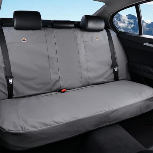 Image of Coverado Universal Car Back Seat Covers - Canvas Rear Seat Cushions for Kids, Dogs & Most Vehicles - Gray