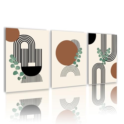 HEHGVCF Cuadros geométricos de 50 x 70 cm para sala de estar y dormitorio, juego de 3 cuadros murales y 50 x 70 cm de posters sin marco