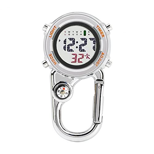 DHDHWL mosquetón Reloj Mirabiner Watch Clip Digital en el Reloj de Cuarzo Mosquetón Multifuncional ENGAÑAR Mira la Cara Luminosa del mosquetón de la brújula de la Cara con brújula for Las Actividades Cover