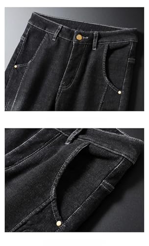 Men Slim Tapered Jeans Embroidery Frayed Denim Pants Vintage Casual High Street Trousers4