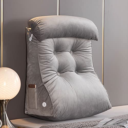 Ultimate Bedrest - Almohada de lectura ergonómica para el respaldo y almohada de cuña con almohada desmontable para el cuello, perfecta para leer, jugar y relajarse.