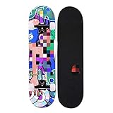 80 x 20 cm großes Graffiti-Skateboard mit vier Rädern für Kinder, Jungen, Mädchen und Jugendliche (Farbe: 11)