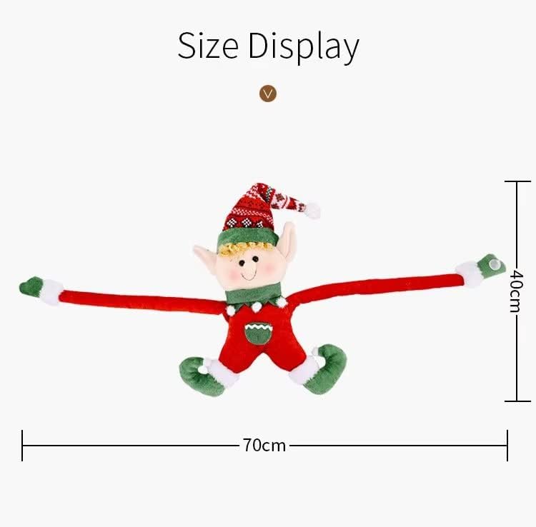 JUNENTER 2個 クリスマスカーテンバックル 窓用タイバックデコレーション レッドエルフカーテンホールドバック クリスマスホリ