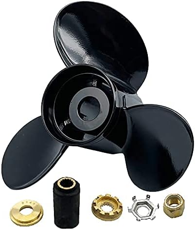 Aluminum Interchangeable Outboard Propeller 14x21 Pitch with F31 Hub Kits Compatible for BRP,Johnson,EVINRUDE 40-140HP with 13 Spline Tooth