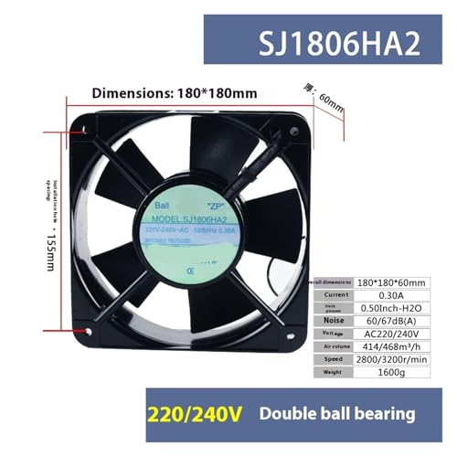 Ventilateur de refroidissement AC protégeant vos machines de la chaleur SJ1806HA2