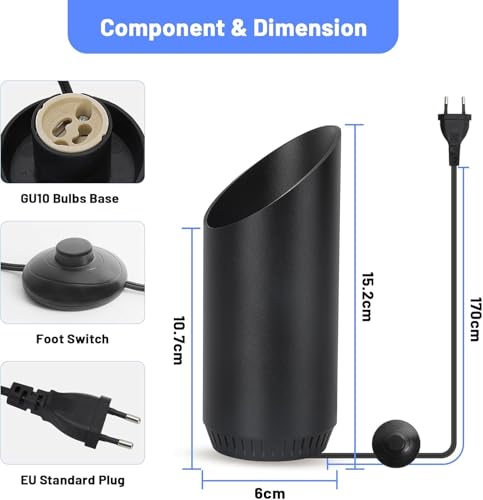 HUAEU RGBW Bodenstrahler Innen , 5W Uplight Spot für Innenräume, Smart Bodenlampe Innen mit APP & Fernbedienung, Musik-Sync & Timer-Funktion, Indirekte Beleuchtung (2er-Set Schwarz)