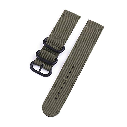 18mm/20mm/22mm/24mm Uhrenarmband Nylon atmungsaktiv Klassik Uhrenarmband Ersatzuhrenzubehör, Grün Schwarz Buckle 18mm thumbnail