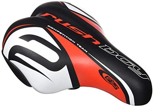 GES Rush Boy  Selle de vélo pour Enfant, Couleur Multicolore (Noir/Rouge/Blanc)