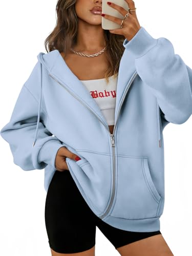 ATHMILE Sweatshirts for Women Oversized Zip Up Hoodie Christmas Sweatshirts Jacket White Y2k Hoodies Fleece Lined Winter Clothing 2026