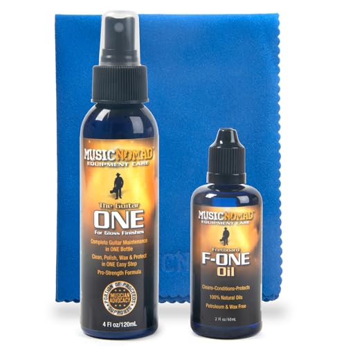 MusicNomad Guitar Body Cleaner/Polish and Fretboard Oil Cleaning Kit w