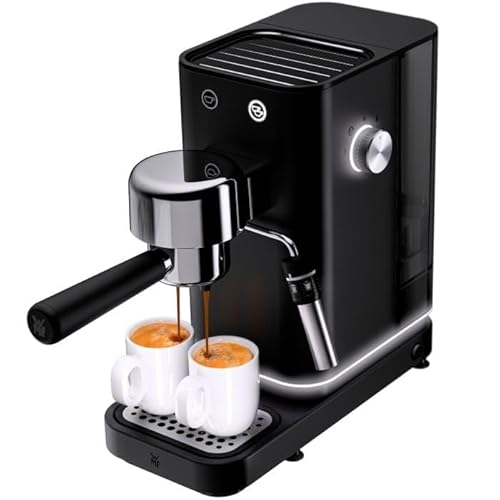 WMF Lumero Espressomaschine Siebträger 1350 Watt, Siebträgermaschine, 3 Einsätzen, für 1-2 Tassen Espresso, auch für Pads, 15 bar, Tassenabstellfläche, Milchaufschäumdüse, schwarz