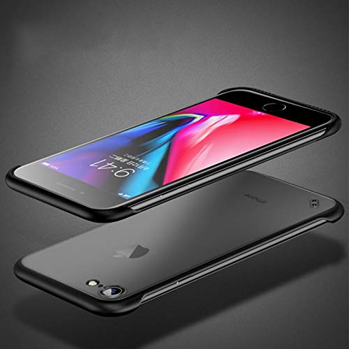 Image of REALCASE iPhone 6s Plus Back Cover | Stylish Frameless Matte TPU Bumper | Full Protective Shockproof Case Back Cover for iPhone 6 Plus / 6s Plus (F-Black)