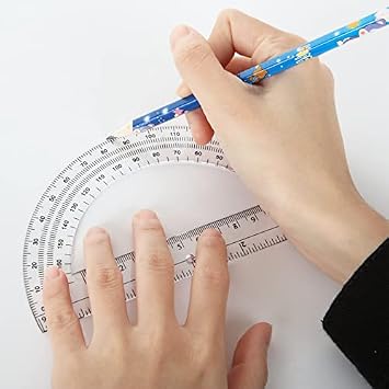 CertBuy 48 Pack Clear Protractor 6 Inch, Plastic Protractor Math Protractors 180 Degrees for Angle Measurement, Protractor for Geometry,Student Math Protractor Ruler for Drawing Geometry Classroom