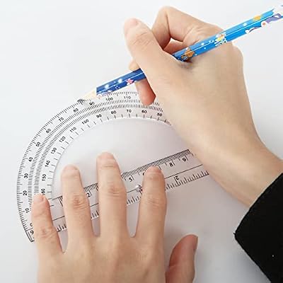 CertBuy 48 Pack Clear Protractor 6 Inch, Plastic Protractor Math Protractors 180 Degrees for Angle Measurement, Protractor for Geometry,Student Math Protractor Ruler for Drawing Geometry Classroom