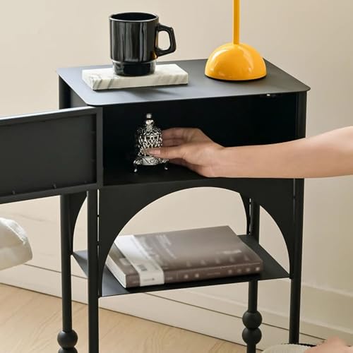 Table d'appoint de canapé rétro noire idéale pour optimiser les petits espaces