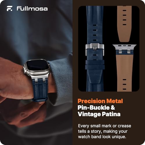 Image of Fullmosa Premium Leather Strap for Apple Watch Ultra 3 /2 /1 49mm (No Watch) | 46mm 45mm 44mm 42mm Luxurious Soft Vintage Business Band for SE 3 /2 /1 Series11 10 /9 /8 /7 /6 /5 /4