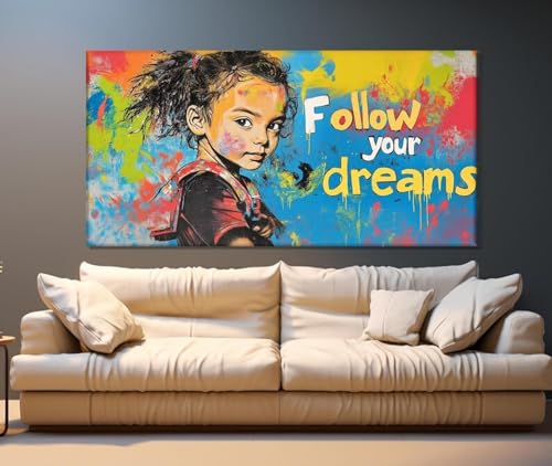 Impression sur toile TONGYINLI art de rue affiche graffiti avec cadre bois 40x80 cm