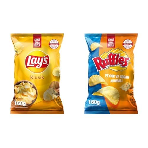 Lay's Klasik Parti Boy 160 g x1 + Ruffles Maksimum Peynir & Soğan Parti Boy 160g x1