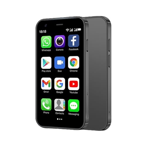CostMvp Mini Phone Unlocked 3.0 Compact Smartphone Android 9 Quad-Core Dual SIM Face ID 2GB+16GB (Up to 128GB SD) 3G 5MP+5MP Dual Cameras (Black)