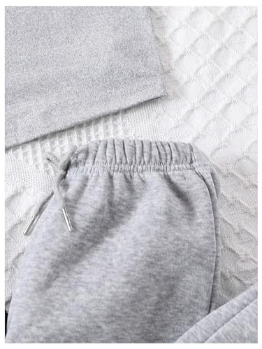 OYOANGLE Conjunto de moletom feminino de 4 peças com gola redonda, sem mangas e gravata frontal, Mul