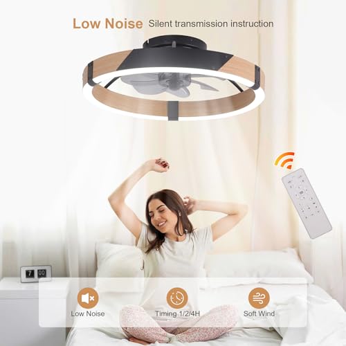 Image of Garwarm Low Profile Ceiling Fans with Lights and Remote, 20 inch Fandelier