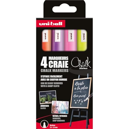 Uni-Ball Marcatore Craie Stylo, Set Da 4