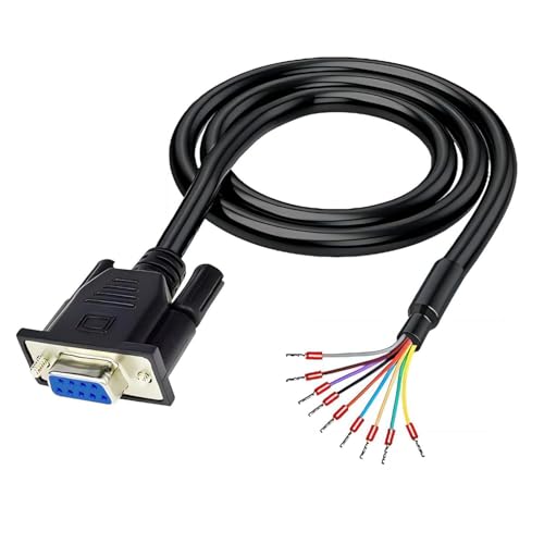 Willwewon 10Ft 3m 26AWG DB9 Female RS232 9 Pin Serial Extension Cable, RS232 D-SUB DB9 Serial to 9 Bare Wire Breakout Board Connector