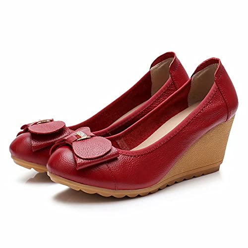 TN TANGNEST Women's Comfort Wedge Pump Round Toe Slip On Dress Pumps3