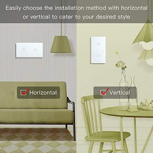 Interruptor táctil para panel de iluminación de pared 2 bandas y sensor doble multicolor 4