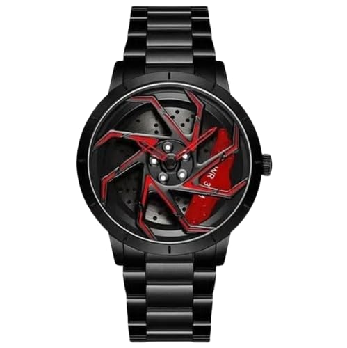 Branded Men’s Sport Quartz Watch,Dial 360 Rotating Casual Fashion Stainless Steel Alloy,Car Wheel Multicolour Dial Wheel,Analog Luxury Watches for Boy’s,1 PC Branded Men’s Sport Quartz Watch,Dial 360 Rotating Casual Fashion Stainless Steel Alloy,Car Wheel Multicolour Dial Wheel,Analog Luxury Watches for Boy’s,1 PC