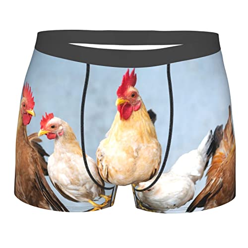 917 Short Unterhose Bauernhof-Tier-Huhn-Hahn Herren Boxershort Classic Men Retroshorts Atmungsaktive Unterhosen Für Liebhaber, Junge, Ehemann M
