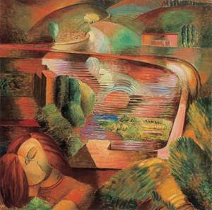 Peinture à l'huile Lovers on The Lakeshore 1934 xZoltan Klie 8x10 pouces