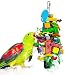SunGrow Parrot Chewing Toy, 15.7x4 Inches, Edible Chew, Nibbling Keeps Beaks Trimmed, Multicolored Wooden Blocks Attract Pet's Attention, Reduces Aggression and Loneliness of Your Birds, 1 Piece