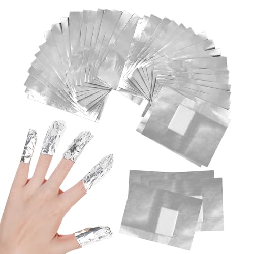 100 envolturas de uñas de aluminio, removedor de esmalte de uñas de gel, envolturas de gel para uñas de gel, envolturas de lámina de uñas.