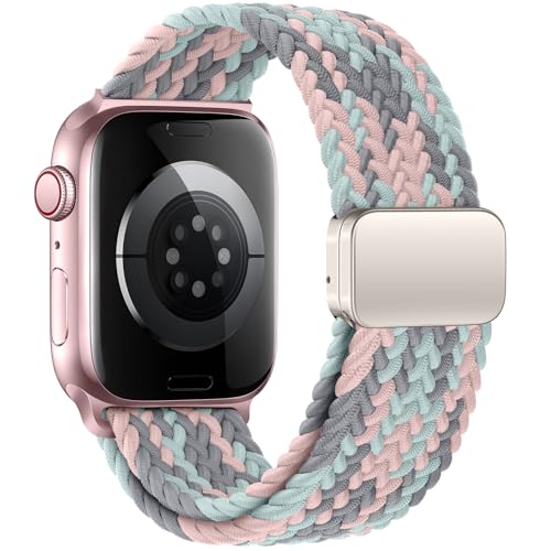 Image of Qimela Sport Loop Compatible with Apple Watch Band 38mm 40mm 41mm 42mm 44mm 45mm 46mm 49mm for Women Men,Magnetic Strap Stretchy Braided Wristband for iWatch Series 11 10 9 8 7 6 5 4 SE Ultra 3 2 1