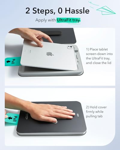 ESR 2 Pack Paper-Feel Screen Protectors for iPad Pro 13 Inch (M5/M4) 2025/2024, Write and Draw Like on Paper, 9H Tempered Glass Film with Ultra Fit Tray,Apple Pencil Support - Image 4