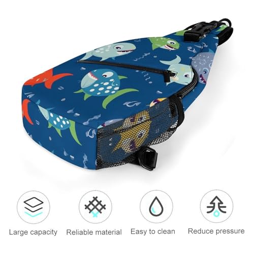 Mochila deportiva tipo bandolera Cute Ocean Fish miniatura 5