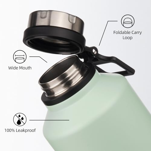 Image of BJPKPK 64oz Insulated Water Bottle, Stainless Steel Vacuum Jug with Handle | Half Gallon Large Water Bottle, Leak-Proof BPA-Free Vacuum Insulated Bottle for Gym, Hiking, Camping & Outdoor Adventures