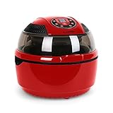KLARSTEIN VitAir - Turbo Hot Air Fryer, Reduced-Fat Frying, Perfect for Baking, Grilling and Roasting, 9.6 Quart Cooking Chamber, Rotisserie, 1300 Watts Halogen, Up to 450 F, Red