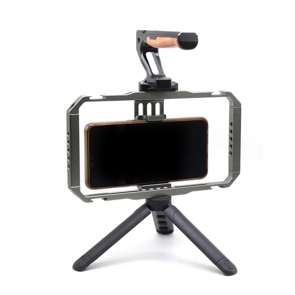 Soporte de video para smartphone, jaula de conejo, para hacer películas, teléfono móvil, estabilizador de video, asa, trípode, de soporte