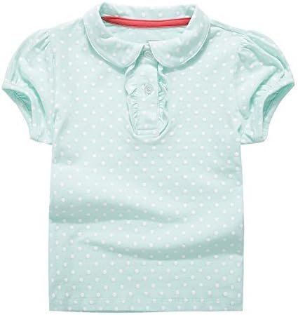 UNACOO Toddler Polo Shirt with Picot Collar Cotton Short Sleeve T-Shirt Soft Cut Tshirt for Baby Girls Boys (Age 2-8 Years)