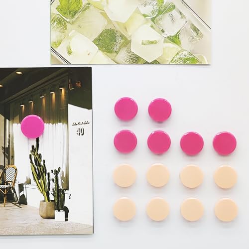 ZDZBLX Fridge Magnets, 20 PCS Strong Mini Magnet, Heavy Duty Craft Magnets, Pink Round Cute Magnet for Fridge Whiteboard - Image 4