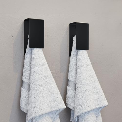 elua home® Handtuchhalter Ohne Bohren (2er Set) | Handtuchhalter Schwarz |...
