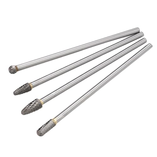 Set de 4 fresas largas de carburo de tungsteno 6mm miniatura 7