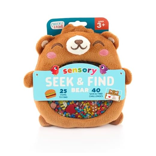Chuckle & Roar Sensory Seek & Find Scavenger Hunt Bear – Plush Travel Toy with Hidden Objects, 40 No-Reading Challenge Cards, Sensory Activity for Focus & Calm, Toddler Gift Ages 3+
