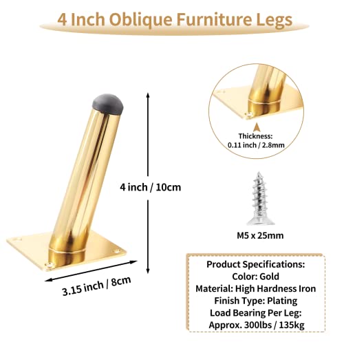 Patas de sofá de mediados de siglo resistentes de 4 pulgadas para elevar sillones 3