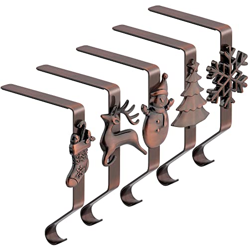 URATOT Pack of 5 Christmas Stocking Holders Mantel Stocking Hangers